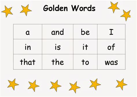 Golden Words Printable